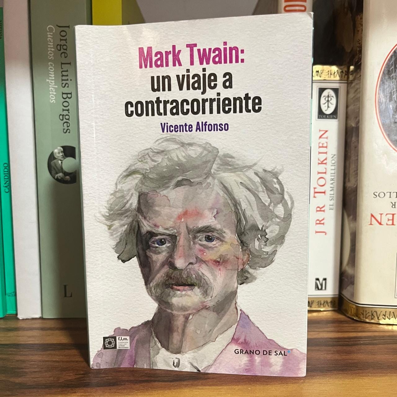 Portada del libro Mark Twain: un viaje a contracorriente (Grano de Sal, 2024), de Vicente Alfonso
