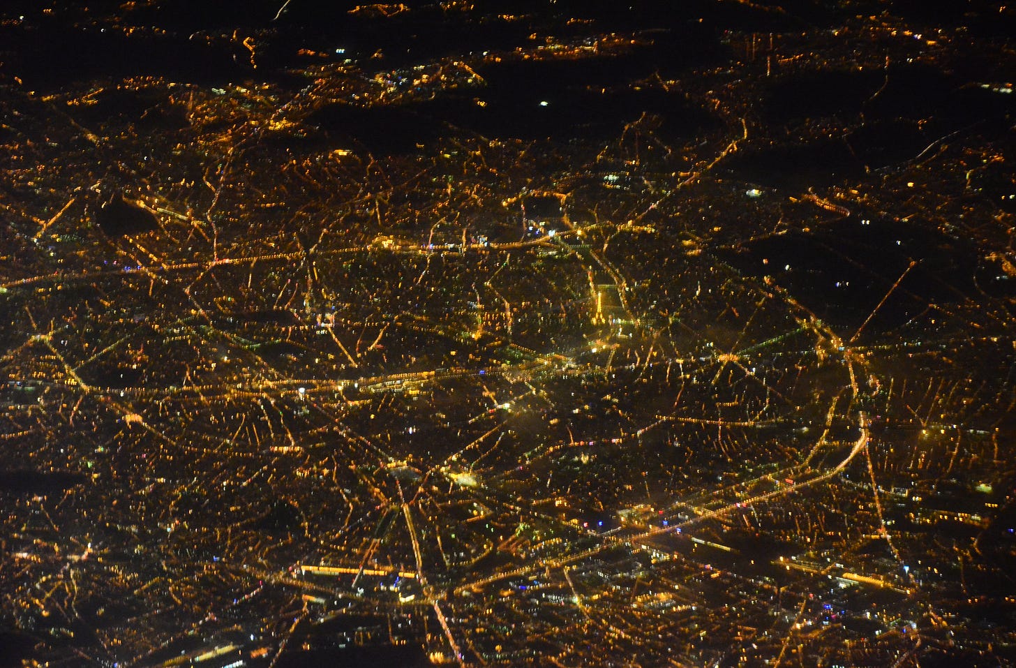 Night city lights.