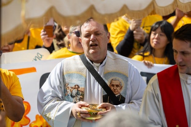 The Rev. Leandro Fossa worships during the Coalition for Spiritual...