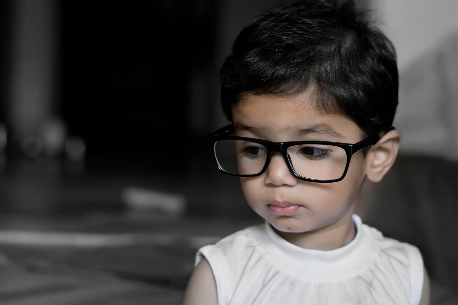 photo of young child in glasses