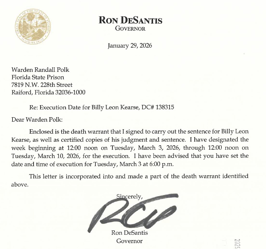 NEW WARRANT: Billy Kearse's execution scheduled March 3