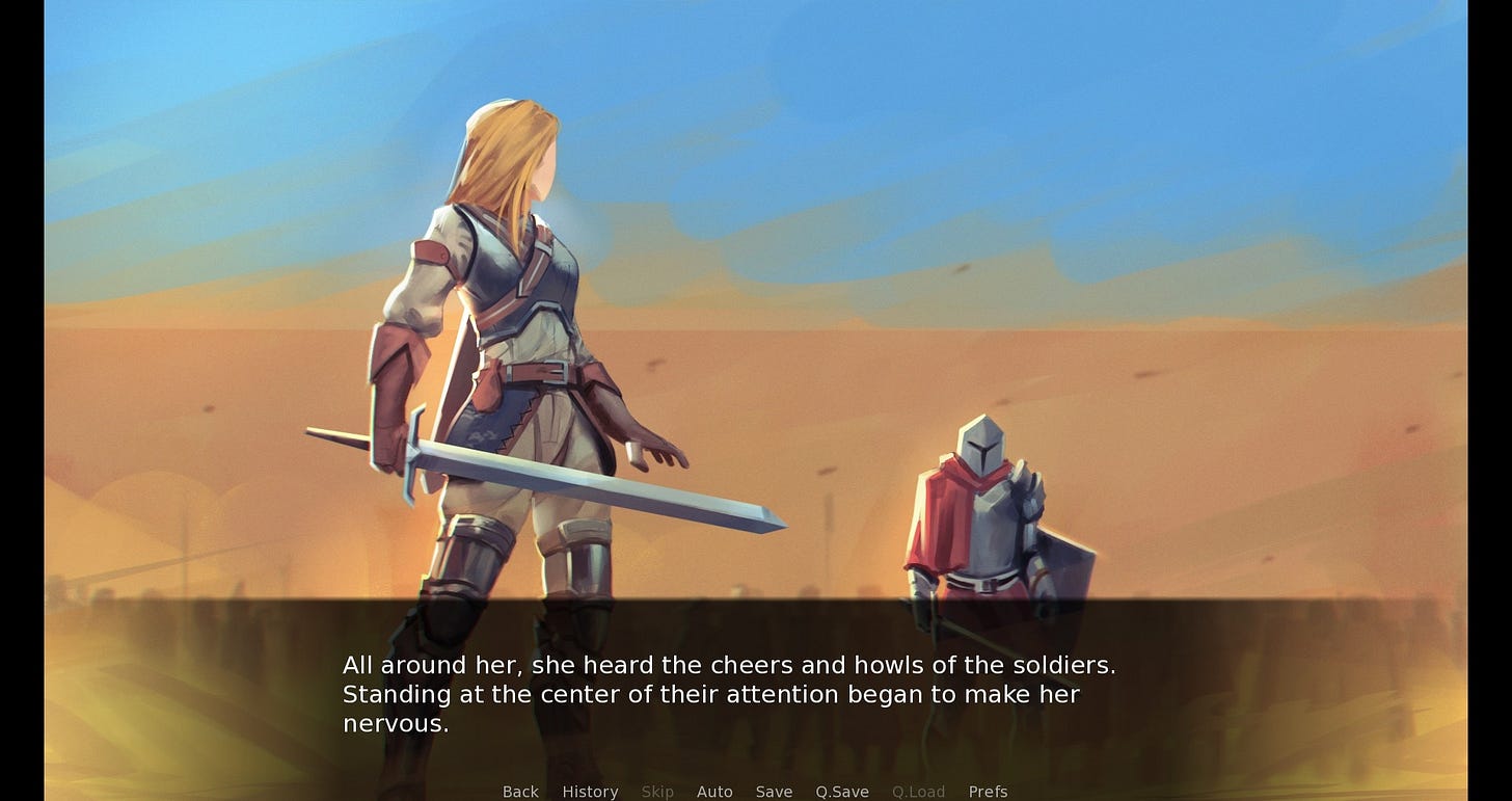 The protagonist is ready to fight against her instructor