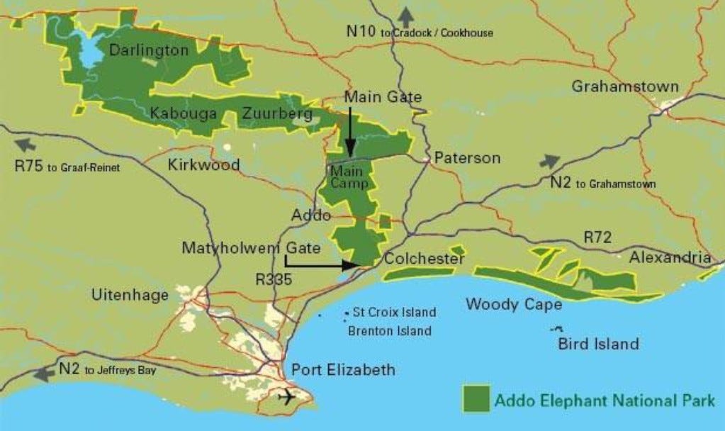 map of Addo map of Addo