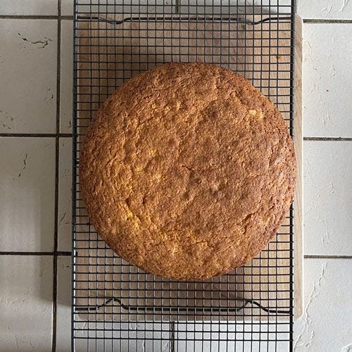 Process of baking an orange cake