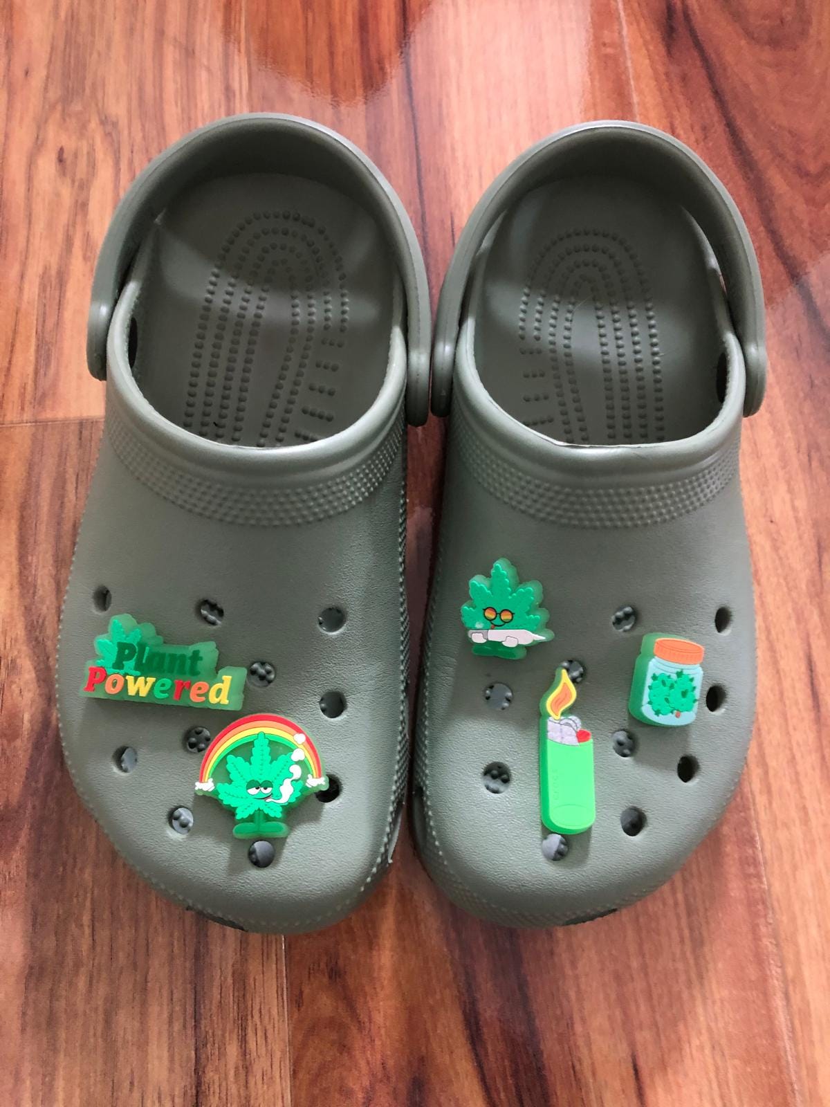 my weed Crocs, which are exactly what they sound like