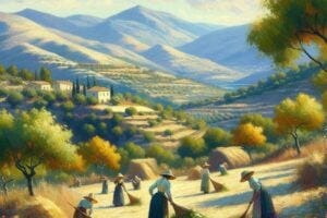 women in a field harvesting