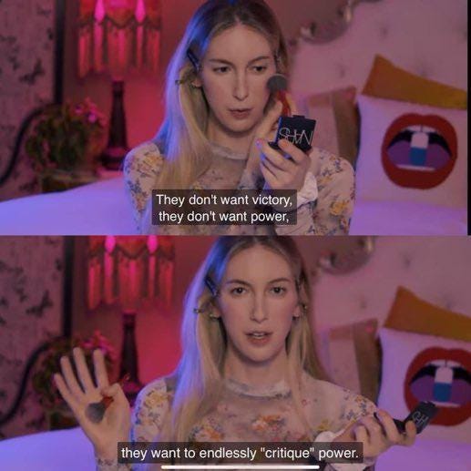 ContraPoints: "They don't want victory. They don't want power. They want to  endlessly 'critique' power." : r/Enough_Sanders_Spam