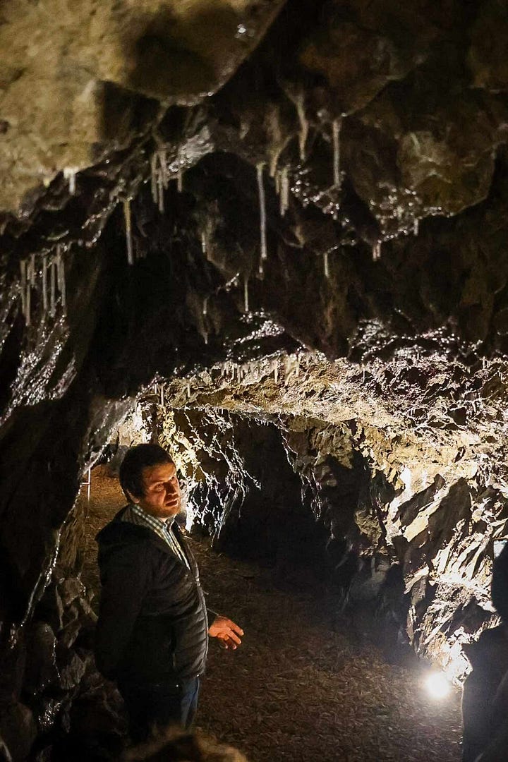 Hubert Stockner touring through Genussbunker, his abandoned World War II bunker now used to age cheese.