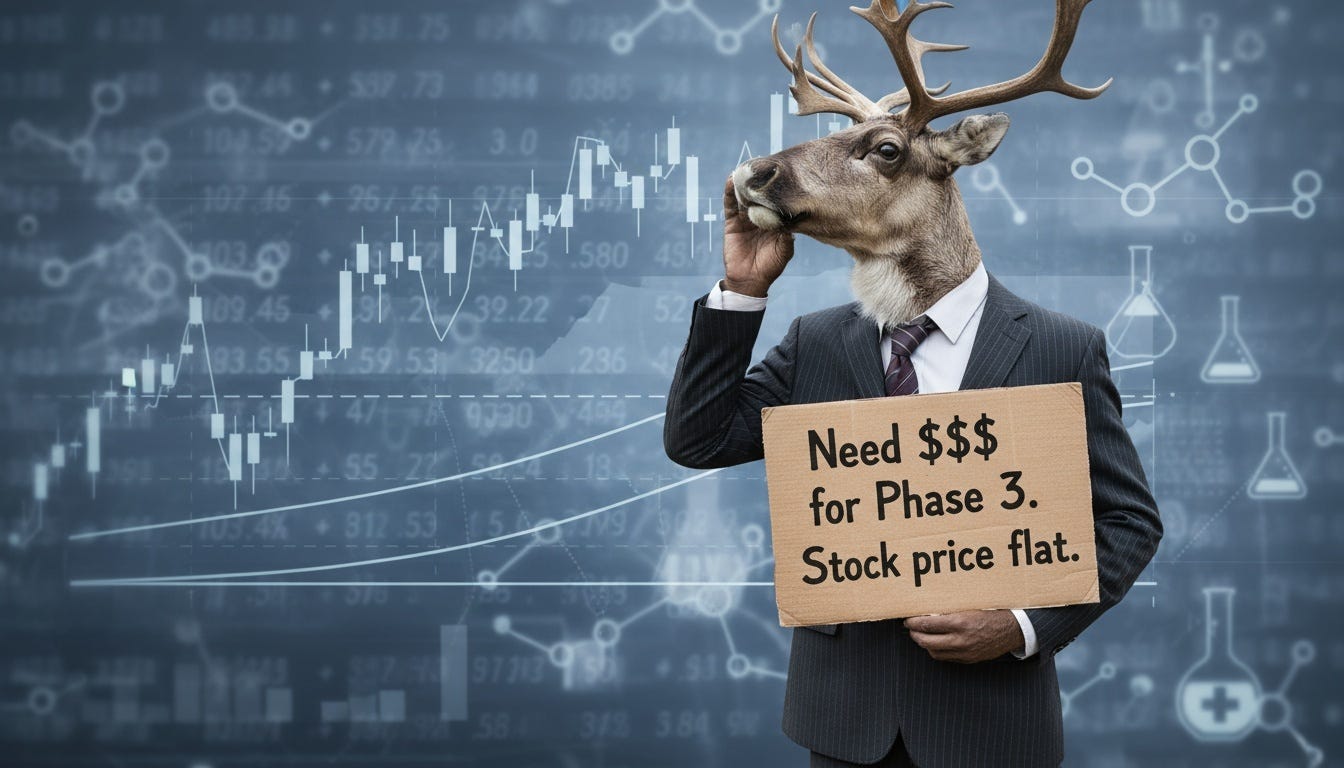 Caribou with funding sign - Nano Banana version Caribou with funding sign - Nano Banana version