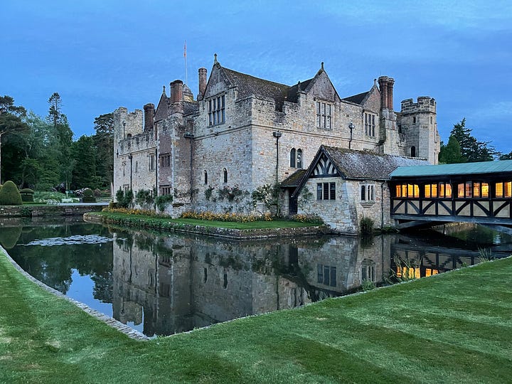 Photos of Harvington Hall, the Lord Leycester Hospital, Kenilworth Castle, Tutbury Castle, Mary's tomb at Westminster Abbey, Hever Castle, Peterborough Cathedral