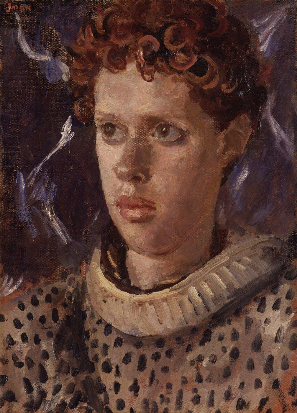 Dylan Thomas was just 23 years old and already a celebrated poet when Augustus John painted this portrait of him in late 1937 or early 1938. The two Welshmen had met in the mid-1930s at the Fitzroy Tavern, a pub in London frequented by bohemian artists. John, who trained at the Slade School of Art, was in his midfifties and firmly established as one of Britain’s most successful portrait painters. In 1936, he introduced Thomas to Caitlin Macnamara, who became the poet’s wife the following year. ANNUAL REPORT 2019