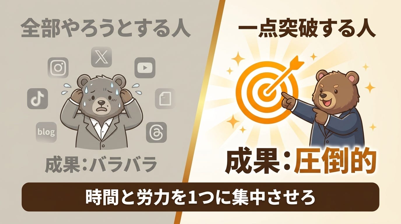 分散 vs 一点集中 分散 vs 一点集中