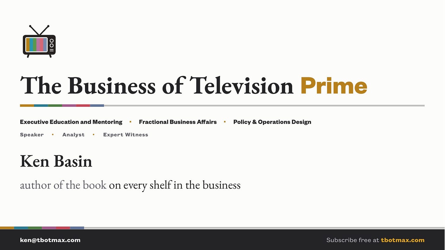 The Business of Television Prime, slide 20 The Business of Television Prime, slide 20