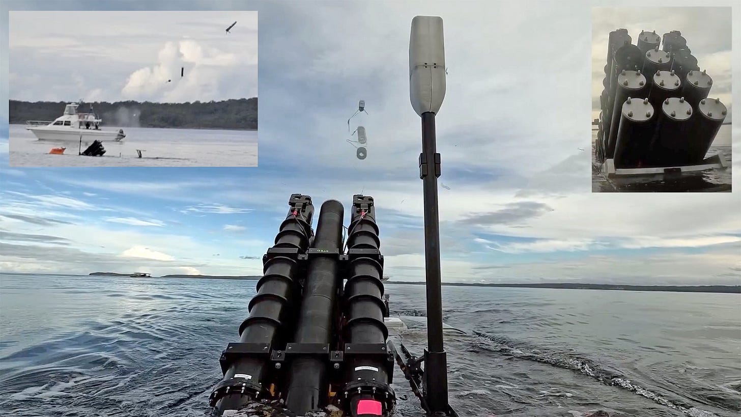 Ghost Shark fires Altus drones while surfaced. Ghost Shark fires Altus drones while surfaced.