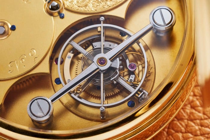The tourbillon in Pocket Watch No. 2. Photo by Atom Moore. The tourbillon in Pocket Watch No. 2. Photo by Atom Moore.