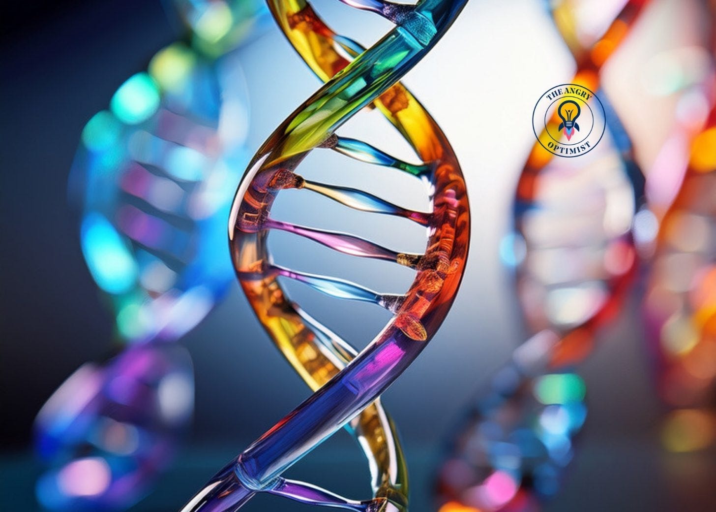 Illustration of a multicolored DNA molecule Illustration of a multicolored DNA molecule
