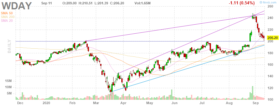WDAY Workday, Inc. daily Stock Chart