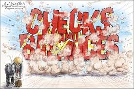 Political cartoon U.S. Trump executive ...