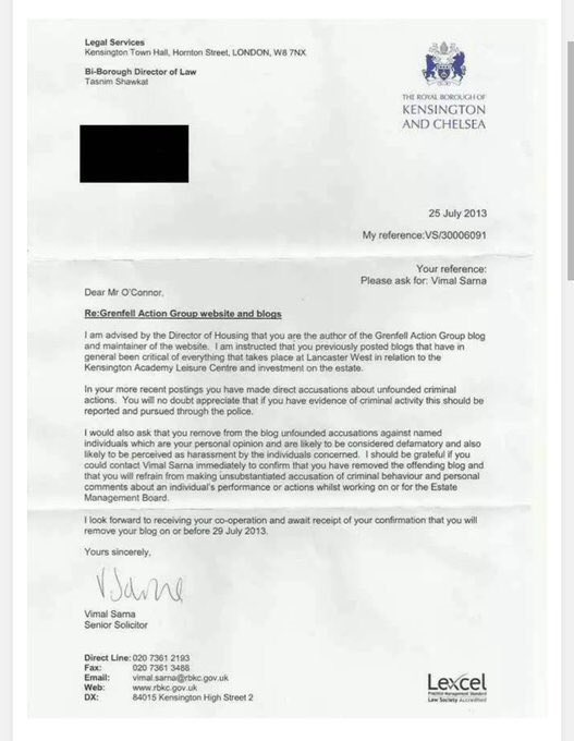Kensington and Chelsea Tenant Management Organisation KCTMO Letter Kensington and Chelsea Tenant Management Organisation KCTMO Letter