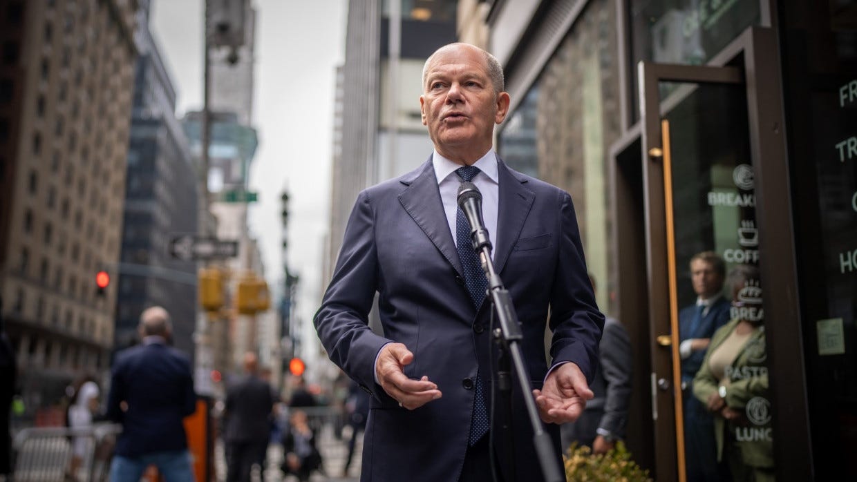 Olaf Scholz in New York.
