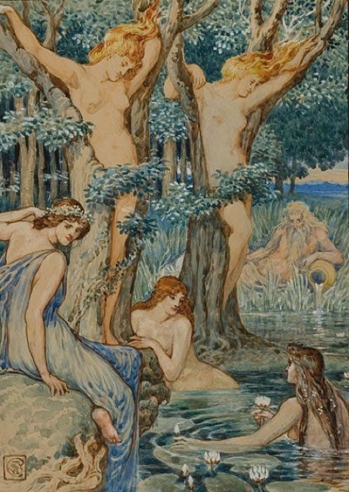 Nyads and Dryads by Walter Crane (1845–1915) (Public Domain) Nyads and Dryads by Walter Crane (1845–1915) (Public Domain)