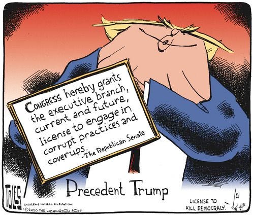 Political Cartoon U.S. Trump impeachment trial executive branch congress corruption | The Week Political Cartoon U.S. Trump impeachment trial executive branch congress corruption | The Week