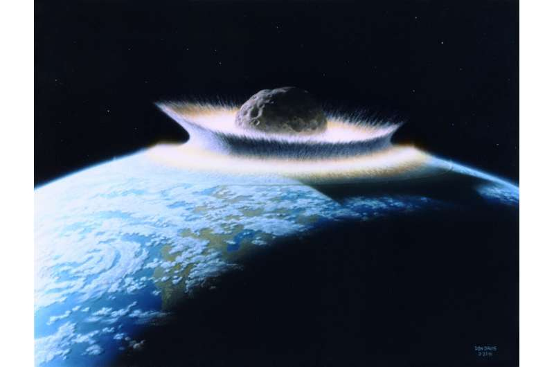 Asteroid impact in slow motion