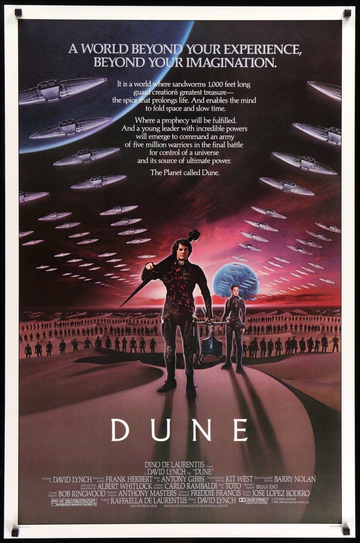 Dune (1984) Original One-Sheet Movie Poster - Original Film Art - Vintage Movie  Posters