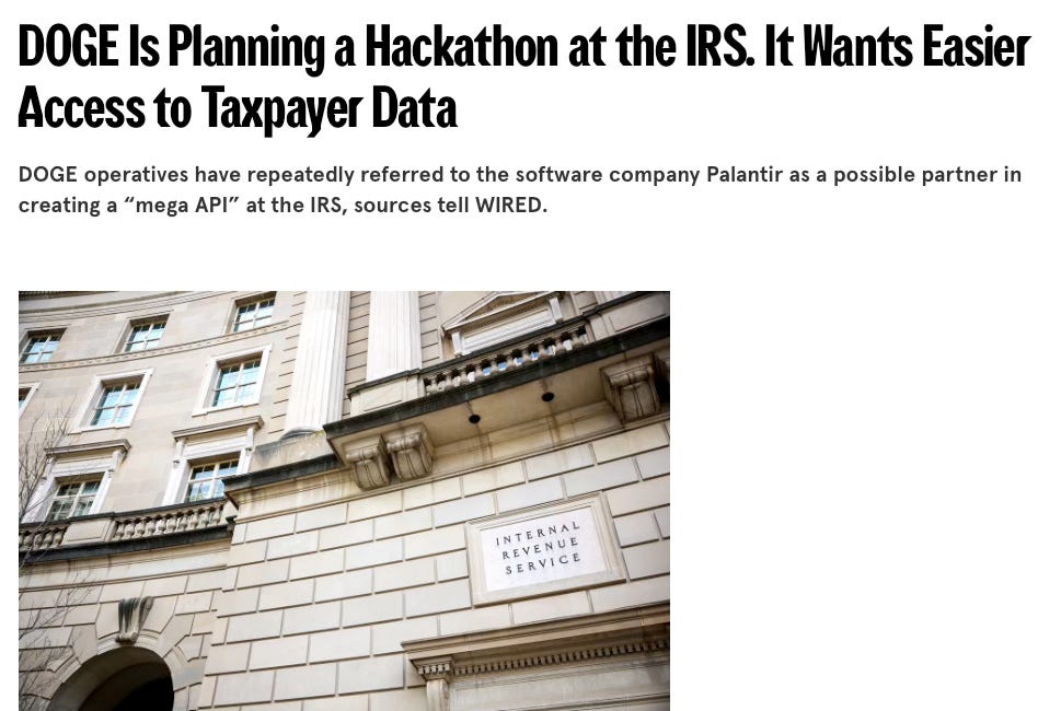 These DOGE activities raise serious questions under federal privacy law, constitutional protections (due process, equal protection, 4th Amend.), administrative procedure & national security protocols.