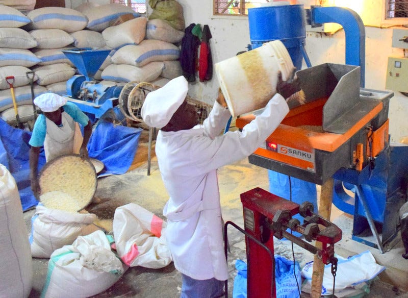 A flour mill operating with Sanku's fortification technology. A flour mill operating with Sanku's fortification technology.