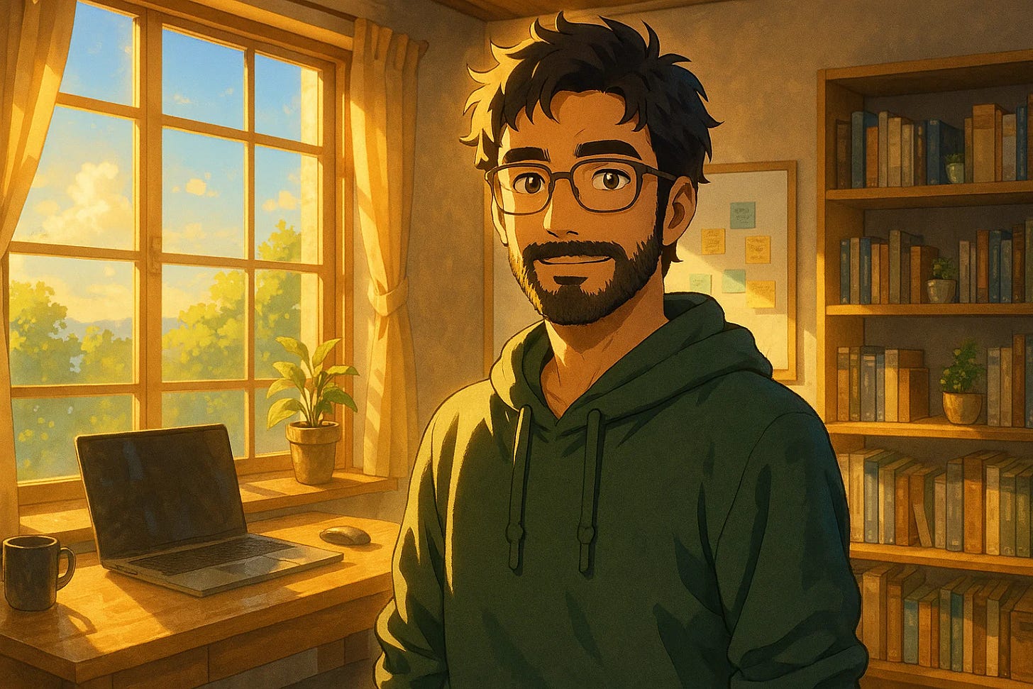 Anime-style portrait of Diego Rincon, solo founder of Beyond Human Effort, a blog about building a sustainable business with AI and intentional living. Anime-style portrait of Diego Rincon, solo founder of Beyond Human Effort, a blog about building a sustainable business with AI and intentional living.