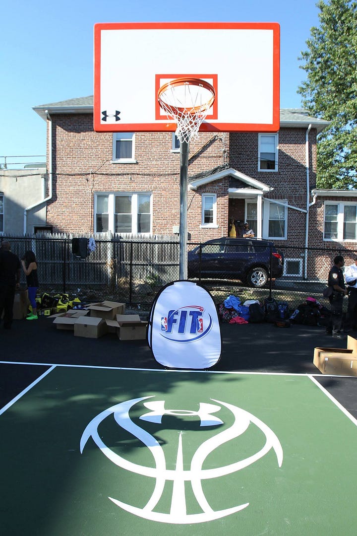 Kemba Walker's basketball court at the Sack Wern Houses in The Bronx, New York City.