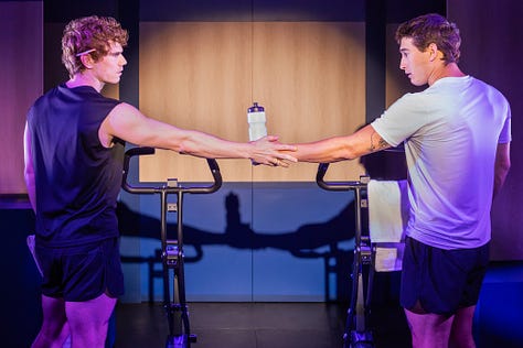 The cast of "Heated Rivalry: The Unauthorized Musical Parody," shot by Matthew Murphy