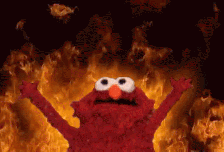 Chaos Elmo Fire Sesame Street Meme GIF | GIFDB.com