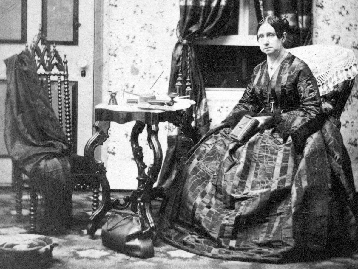 19th-century black and white historical photograph of Dorothea Dix during her time as superintendent of Union army nurses