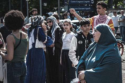 Demonstrating against the Gaza war at Italy's biggest book fair.