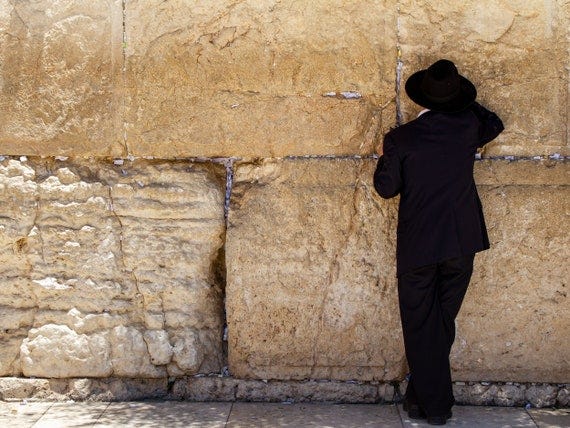 Jewish Orthodox Man Praying at the Jerusalem Old City Western Wall (kotel)  - Etsy UK