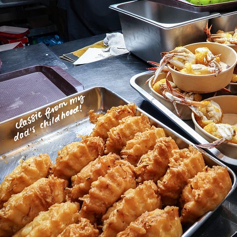 Fried turnip cake (油墩子, yóudūnzi)