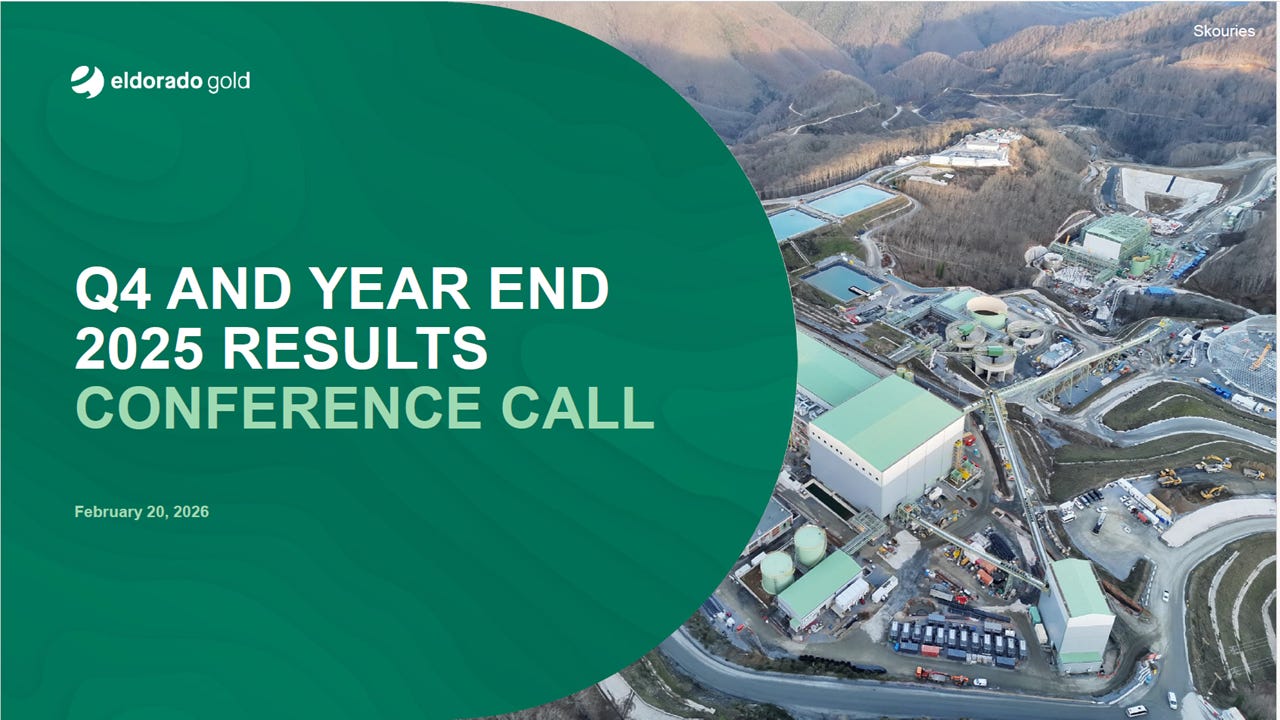 Q4 2025 & Full Year 2025 Financial and Operational Results Call Details | Eldorado  Gold