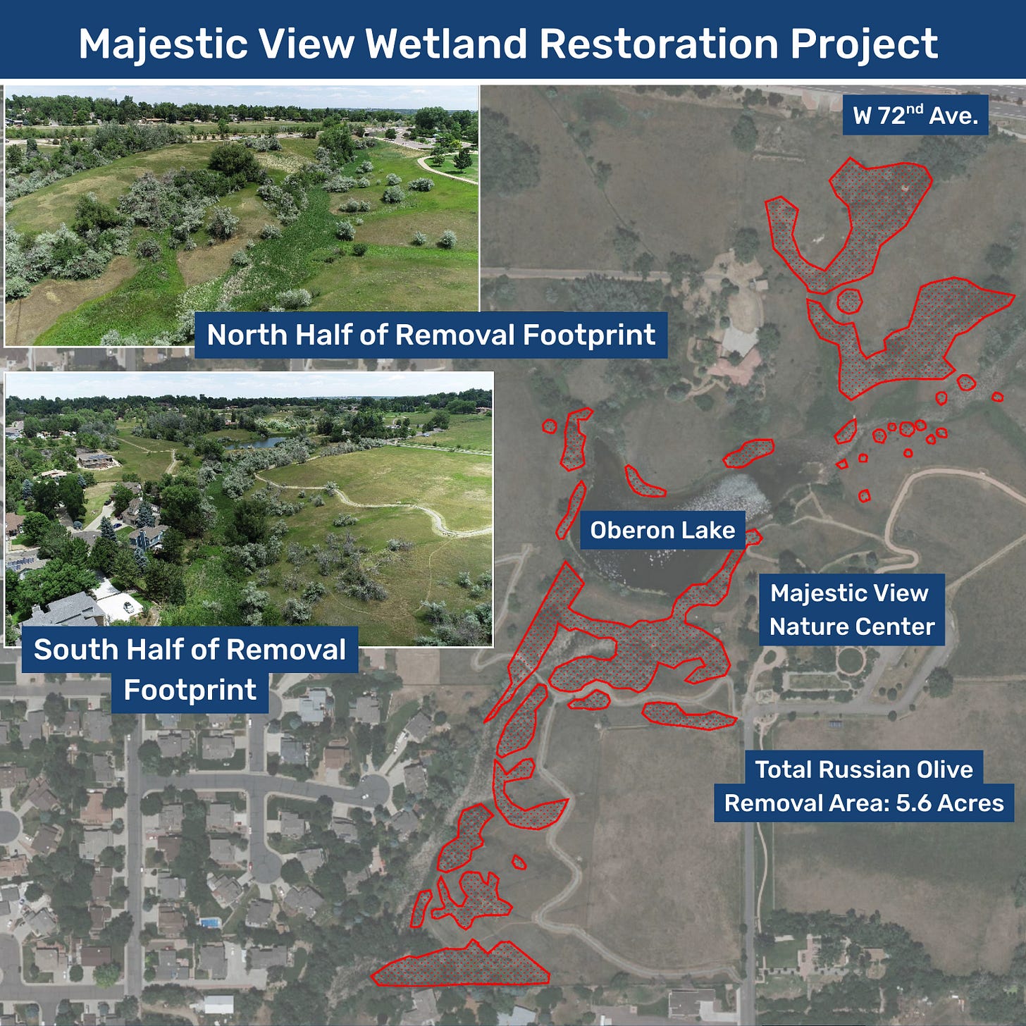 photos of where restoration will take place, overview map highlighting where tree removal will happen photos of where restoration will take place, overview map highlighting where tree removal will happen