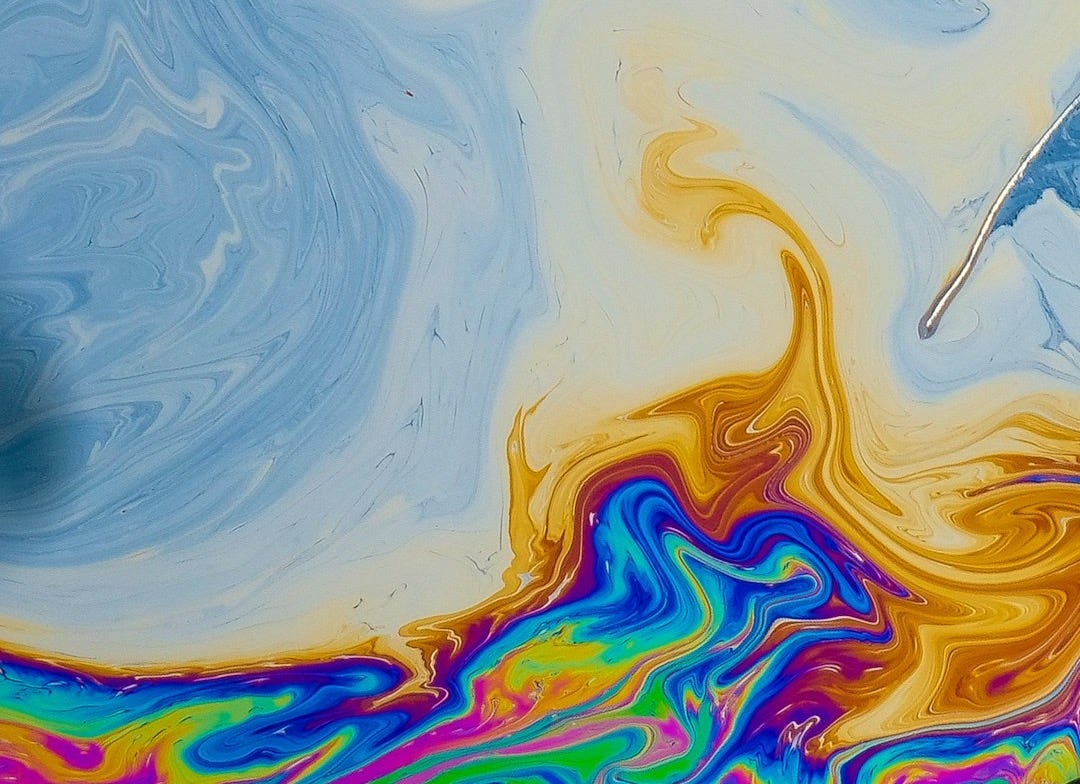 blue white and yellow abstract painting