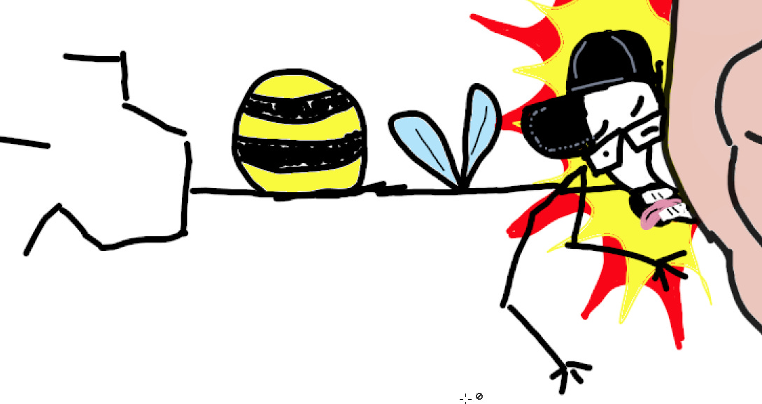 Blair as a bee hits Mr Renshaw 
