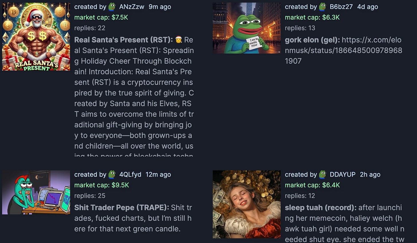 🎅 Real Santa's Present (RST): Market cap $7.5K Spreading Holiday Cheer Through Blockchain! Introduction: Real Santa's Present (RST) is a cryptocurrency inspired by the true spirit of giving. Created by Santa and his Elves, RST aims to overcome the limits of traditional gift-giving by bringing joy to everyone—both grown-ups and children—all over the world, using the power of blockchain technology. 🎁 Gork Elon Shit Trader Pepe Sleep Tuah 🎅 Real Santa's Present (RST): Market cap $7.5K Spreading Holiday Cheer Through Blockchain! Introduction: Real Santa's Present (RST) is a cryptocurrency inspired by the true spirit of giving. Created by Santa and his Elves, RST aims to overcome the limits of traditional gift-giving by bringing joy to everyone—both grown-ups and children—all over the world, using the power of blockchain technology. 🎁 Gork Elon Shit Trader Pepe Sleep Tuah