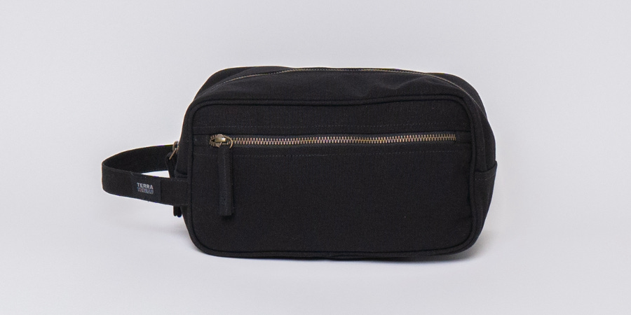 black toiletry bag