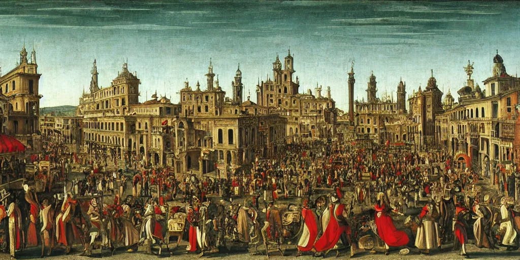 Ideal Renaissance City in Carnival by Vittore | Stable Diffusion | OpenArt