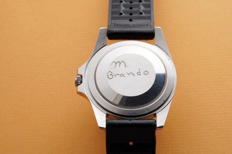 marlon brand engraved caseback rolex