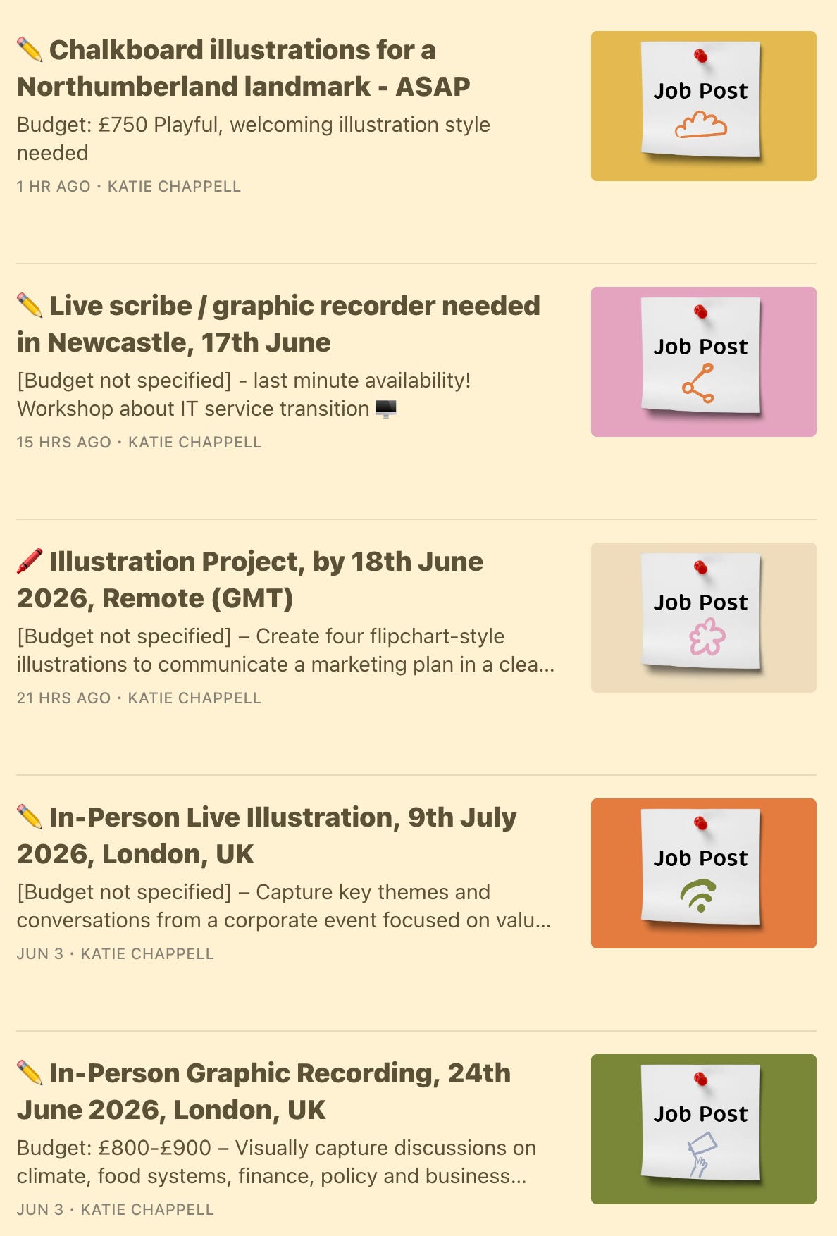 live illustration job listings