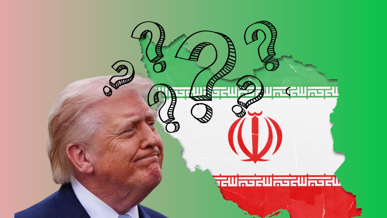 Trumps staring confusedly at Iran Trumps staring confusedly at Iran
