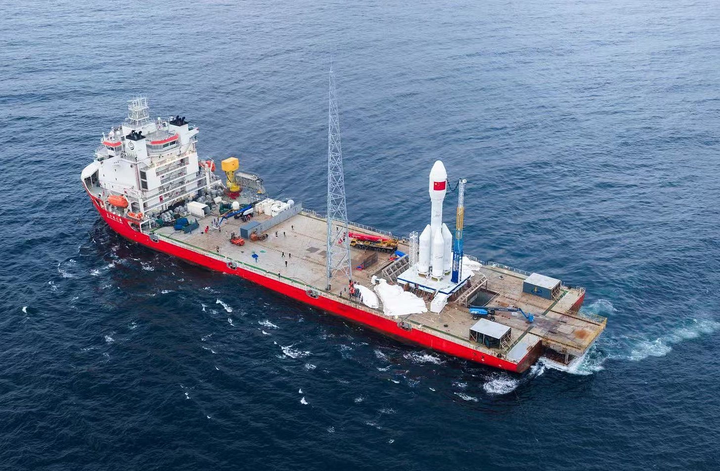 Orienspace’s Gravity-1 Y4 vehicle prepared for launch on the morning of July 22nd 2026.