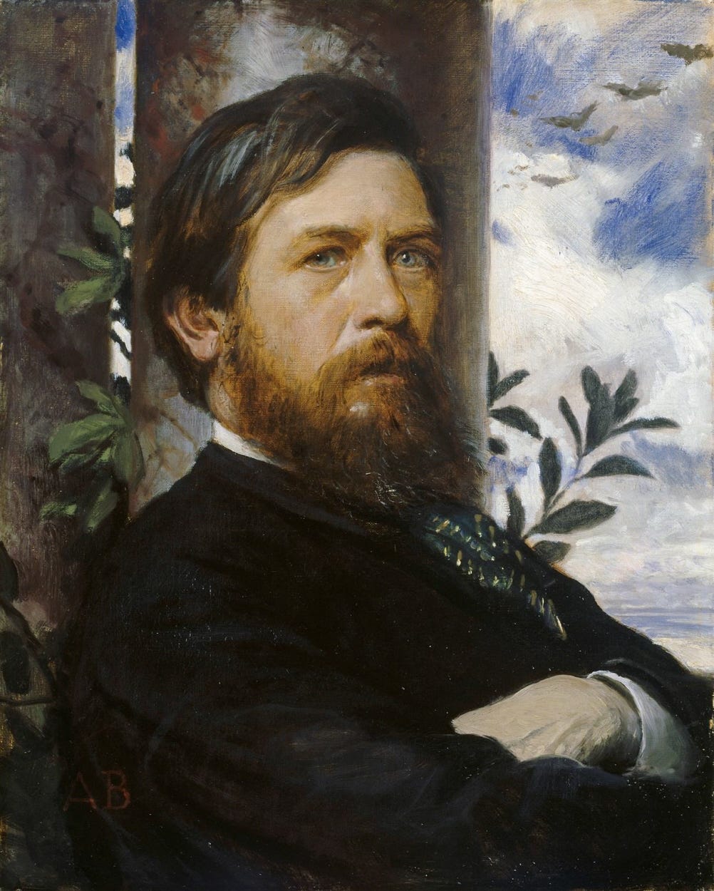 Arnold Bocklin self portrait from his years shuttling between Germany and Italy Arnold Bocklin self portrait from his years shuttling between Germany and Italy